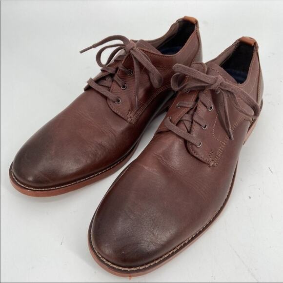 MENS COLE HAAN Dark Brown Mahogany Feathercraft Grand Blucher Oxford Lace Up 9 - Picture 3 of 10